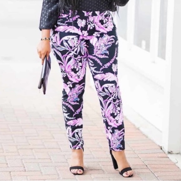 Lilly Pulitzer Kelly Skinny Ankle Pants Onyx Wild Within 0 28 - Picture 3 of 3